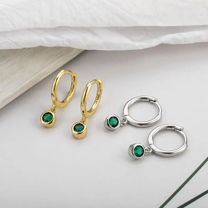Sparkling Green Zircon Earrings