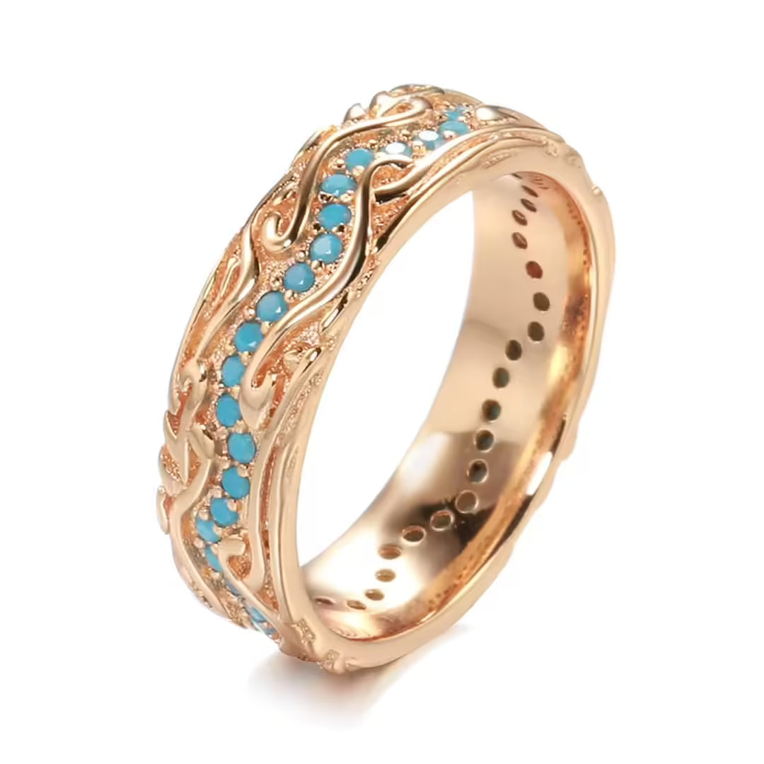 Antique Rose Gold Turquoise Ring