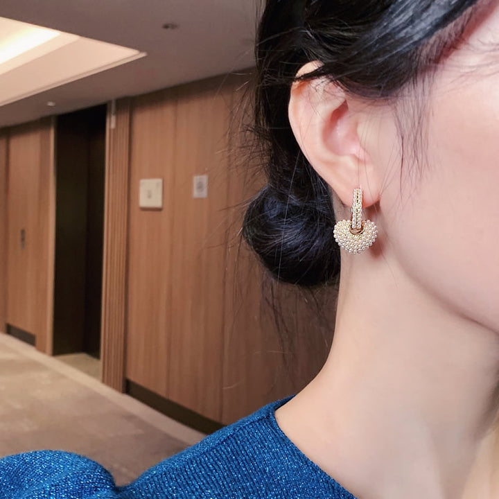 Pearl Heart Earrings
