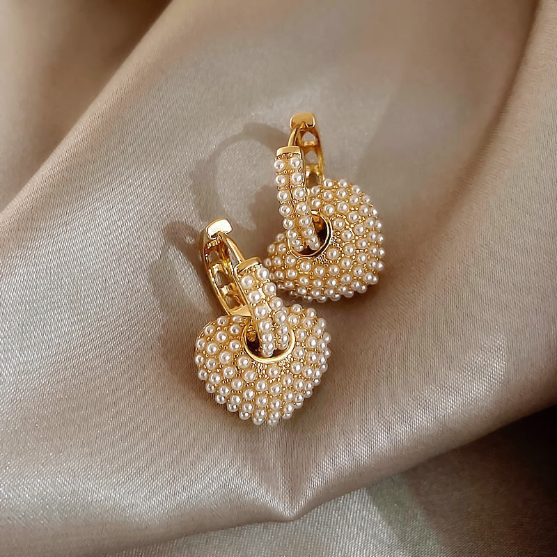 Golden Love Pearl Earrings