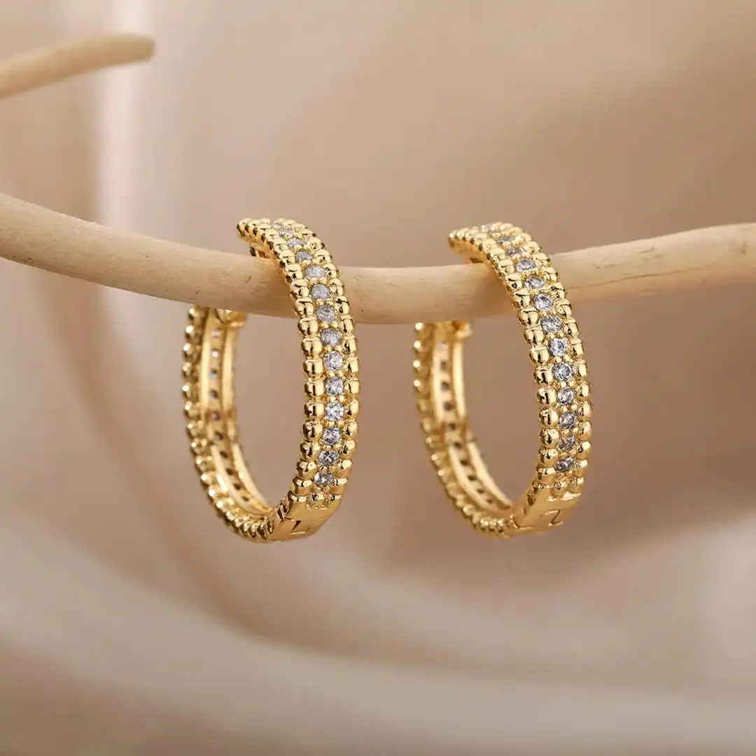 Embellished Crystal Hoop Earrings