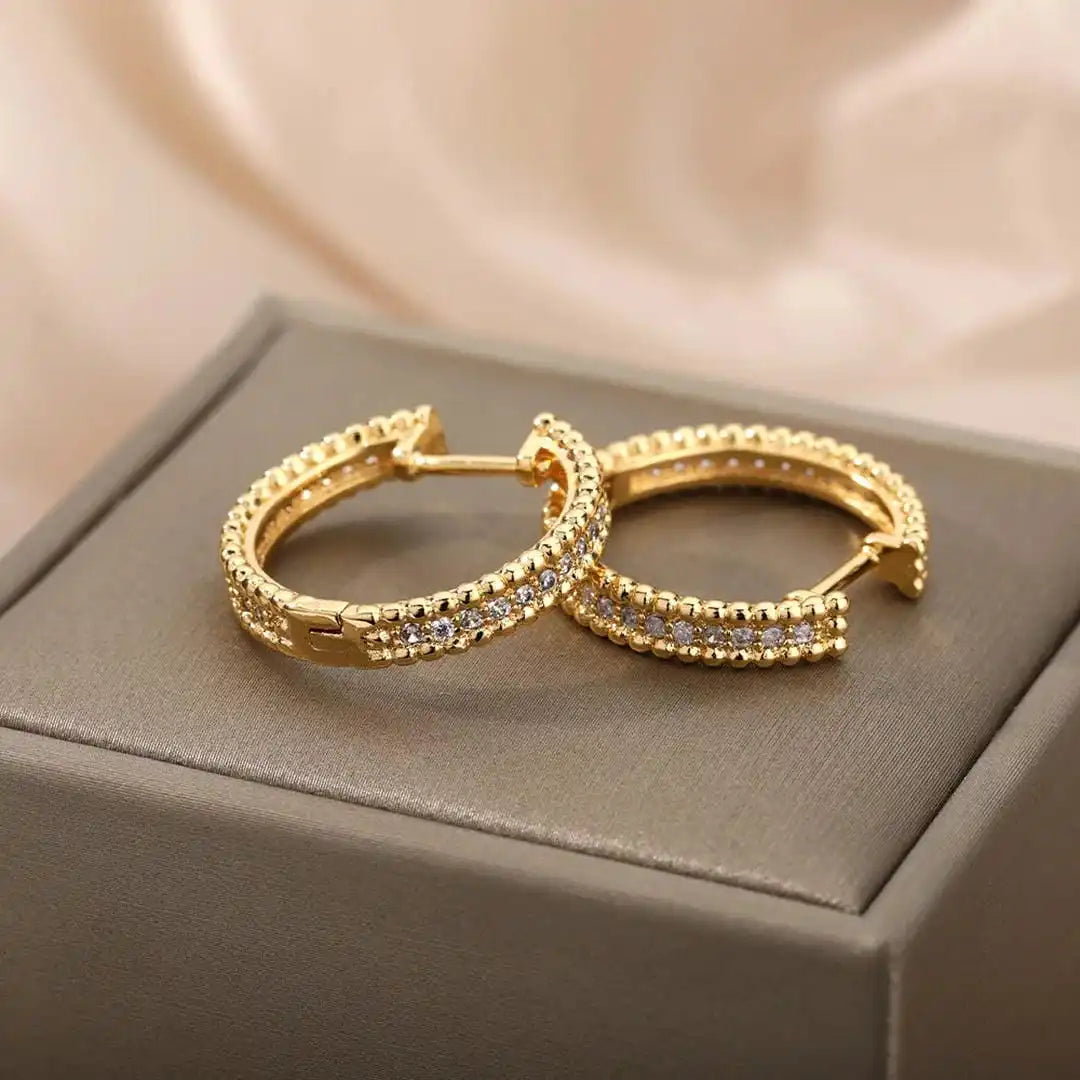 Embellished Crystal Hoop Earrings
