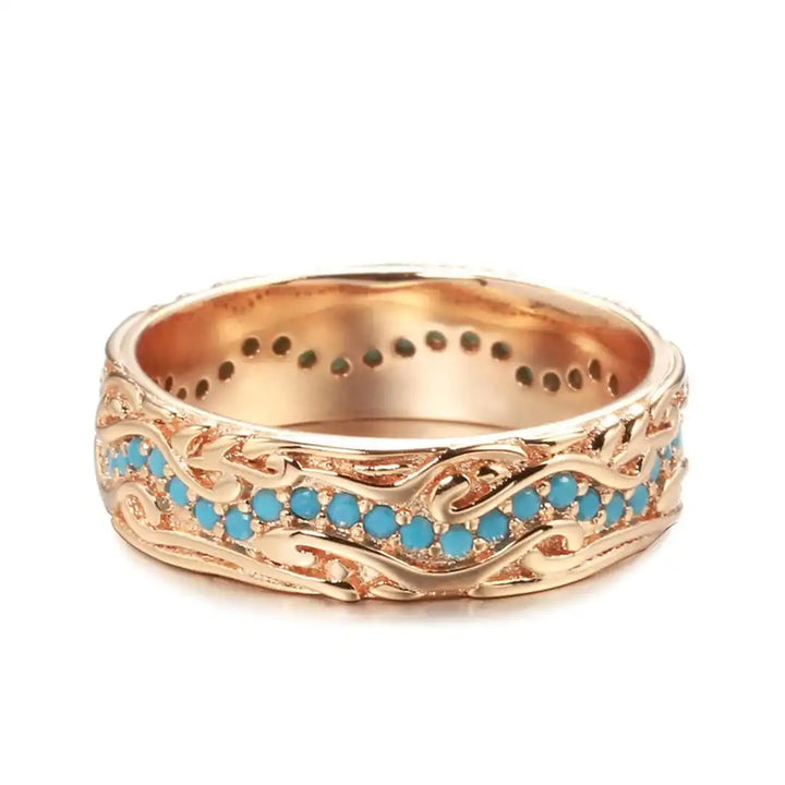 Antique Rose Gold Turquoise Ring