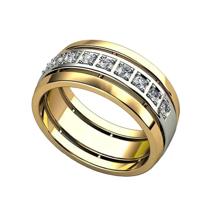 Bi-Color Gold Cubic Zirconia Ring