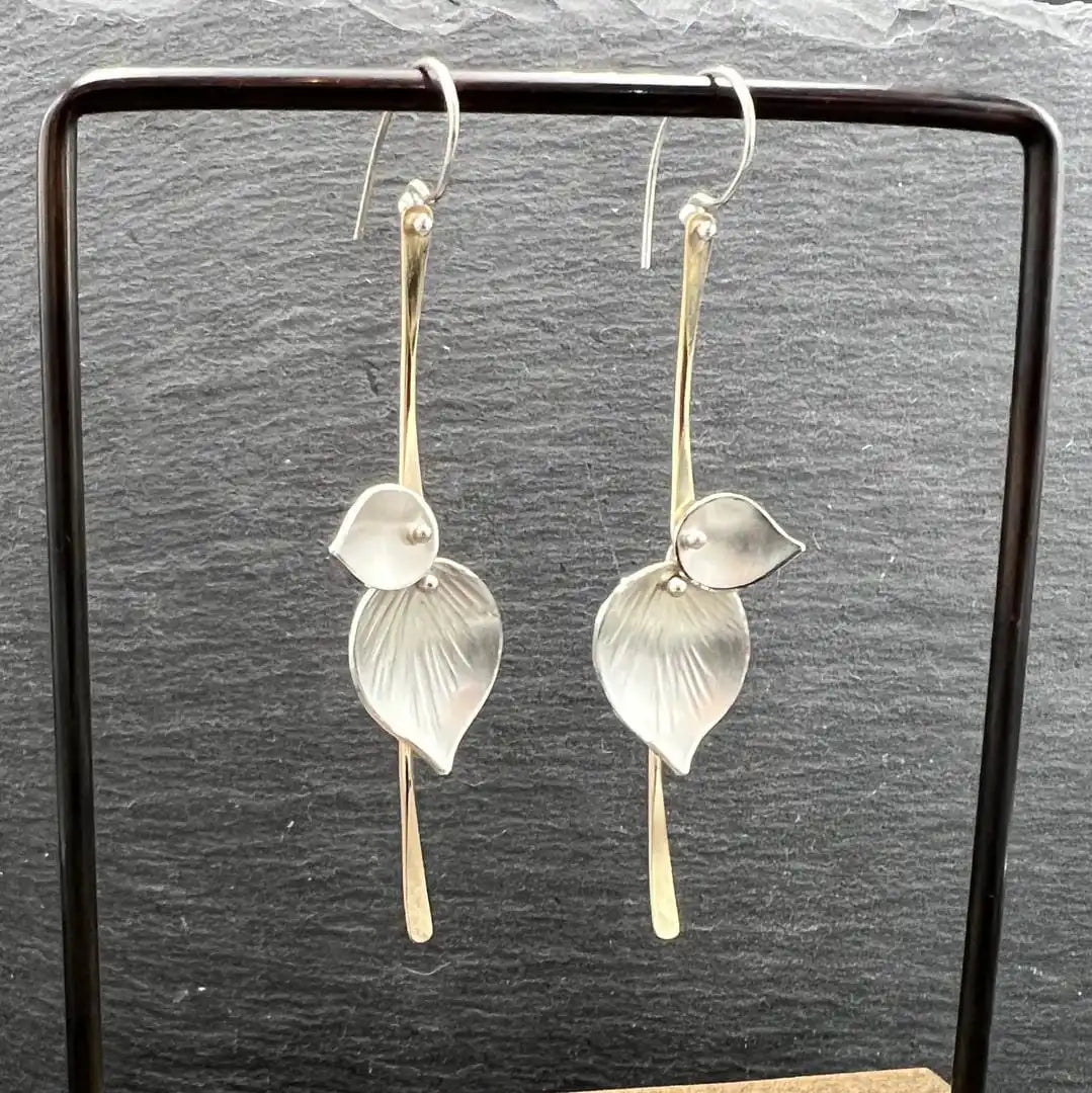 Antique Silver Leaf Earrings