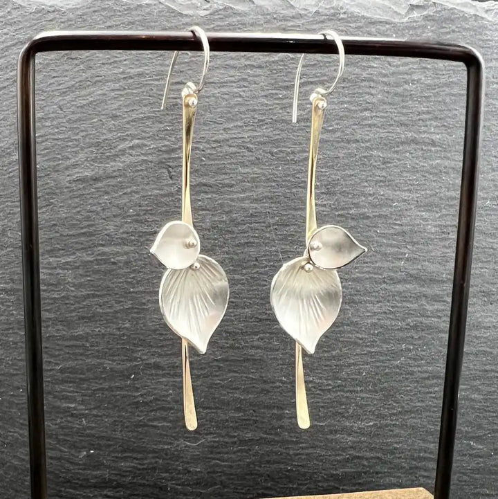 Antique Silver Leaf Earrings