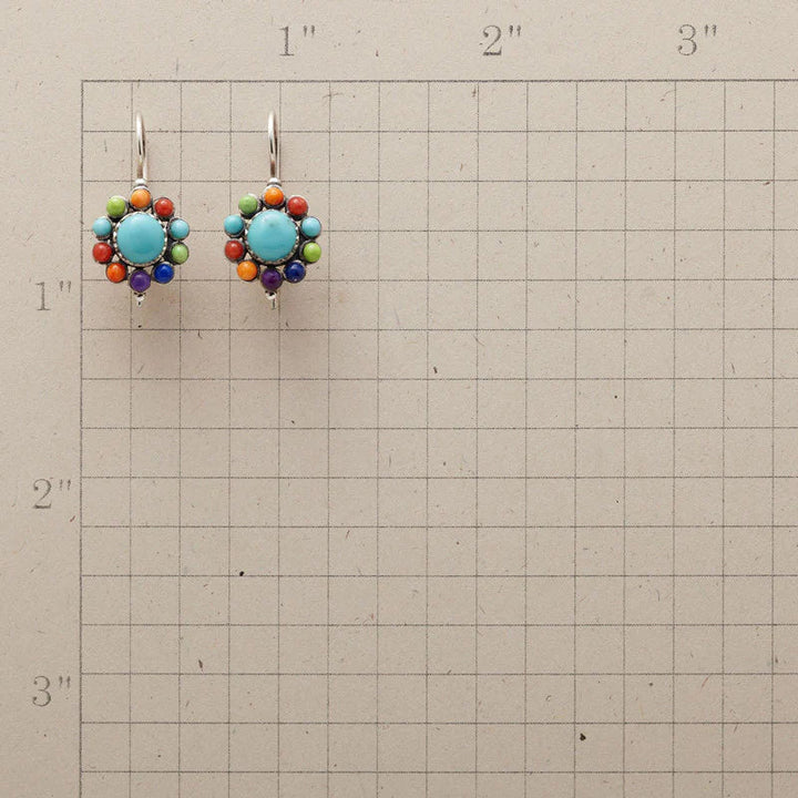 Iris - Retro Turquoise Hoop Earrings