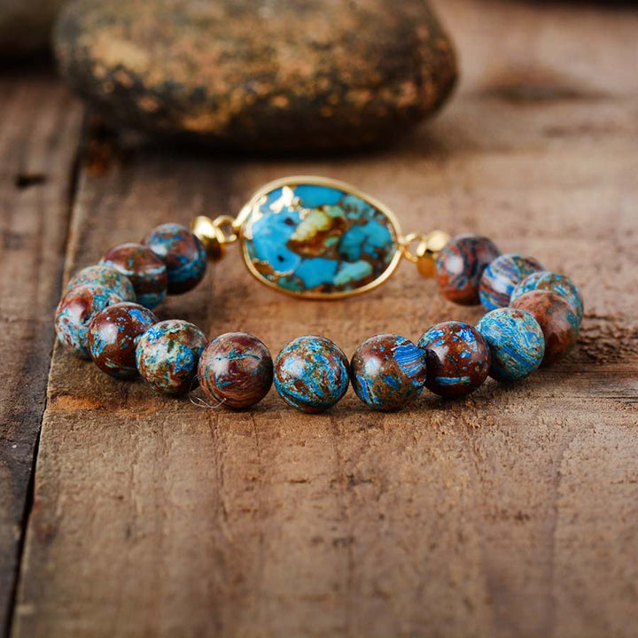 Bronzite Beaded Charm Bracelet