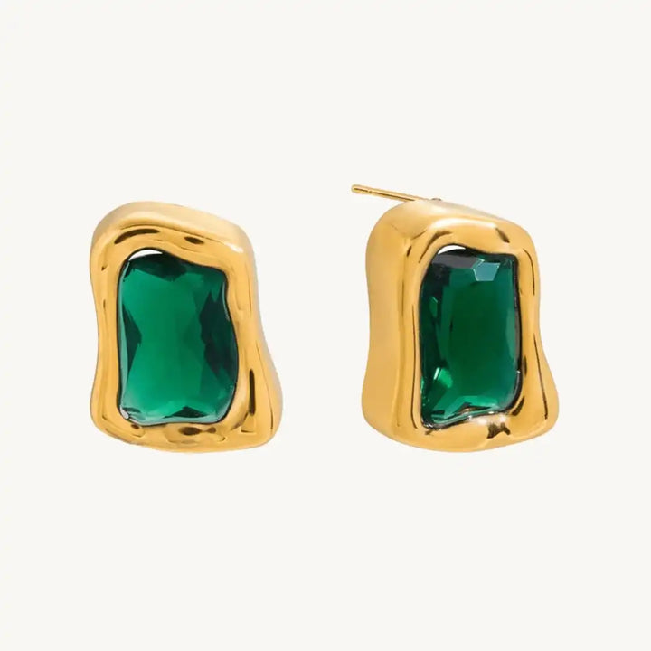 Classic Gold Square Zircon Earrings