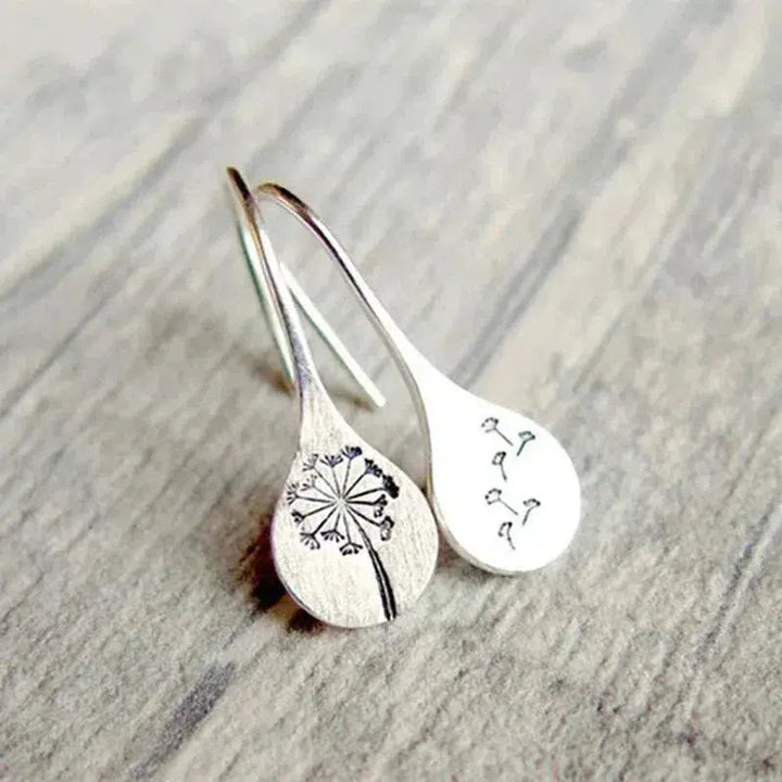925 Sterling Silver Dandelion-Inspired Earrings