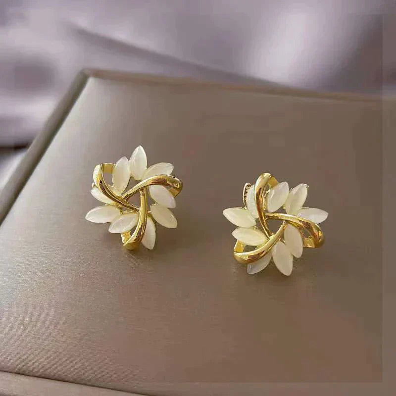 Sonja Elegant White Opal Earrings