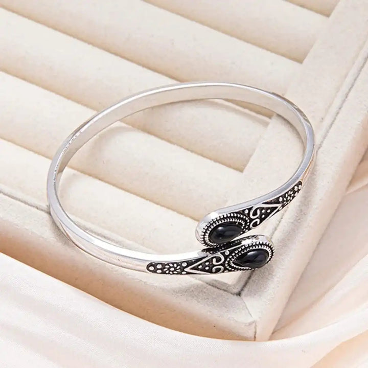 Retro Bracelet Featuring Vibrant Gemstones and Tribal Motifs