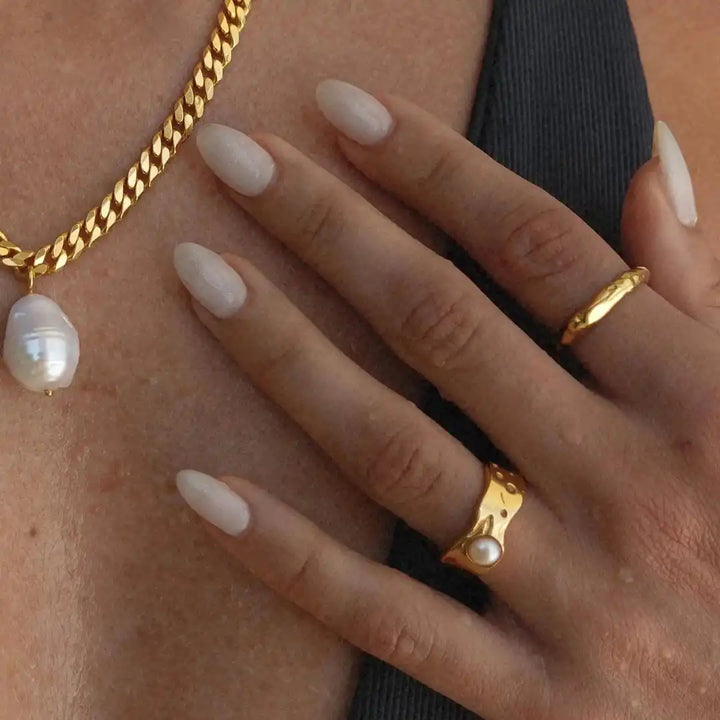 Antique Gold Pearl Ring