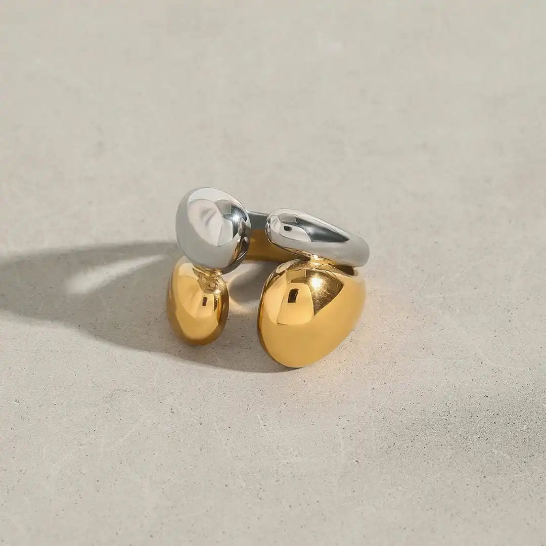 Dual Color Gold and Silver Stackable Ring