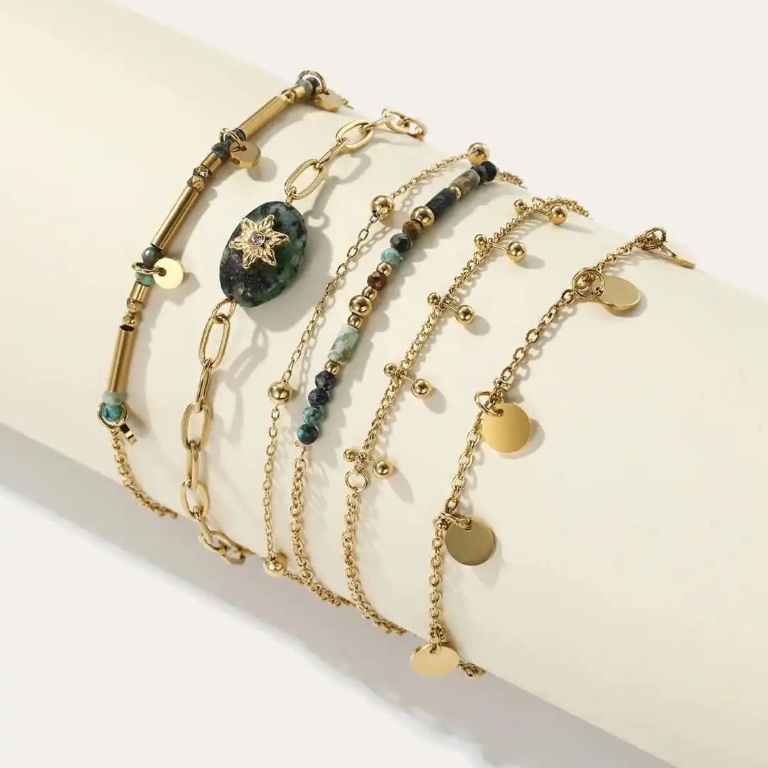 Golden Volcanic Turquoise Bracelet Collection