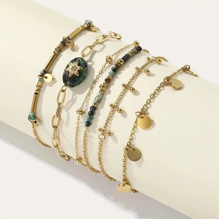 Gold Lava Turquoise Bracelet Collection