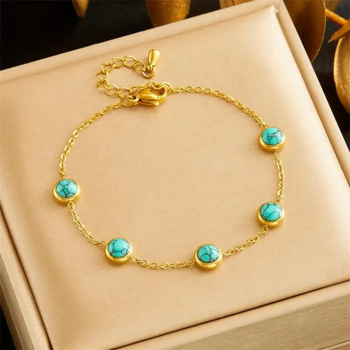 Bohemian Silver Jewelry Set with Turquoise Necklace, Earrings, and Bracelet