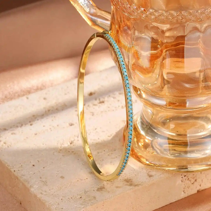 Turquoise and Gold Stone Bracelet