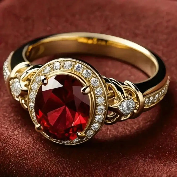 Ruby Halo Knot Statement Band