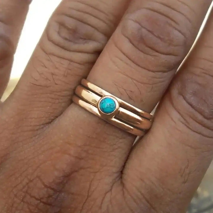 Bohemian Stacked Turquoise Gemstone Ring