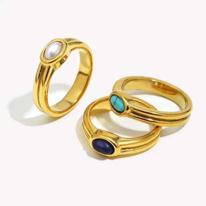 Antique Gold Natural Gemstone Ring