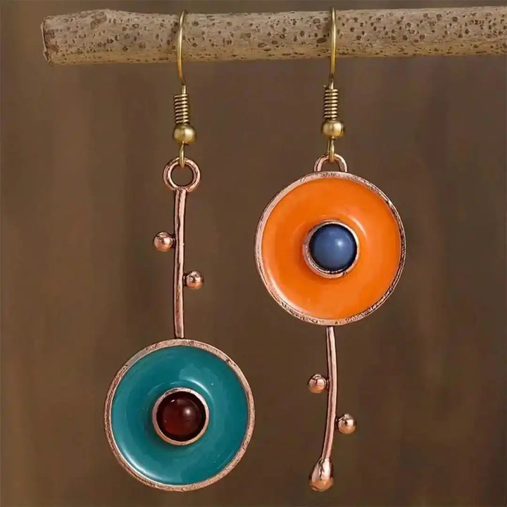 Vintage Bronze-Hued Gemstone Earrings