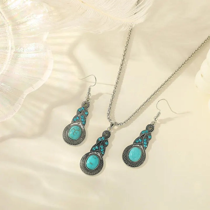 Retro Turquoise Stone Jewelry Collection