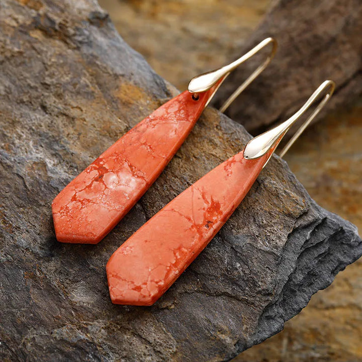Autumn Glow Triangle Jadeite Earrings