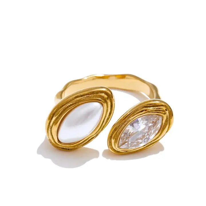 Double Marquise Twist Ring