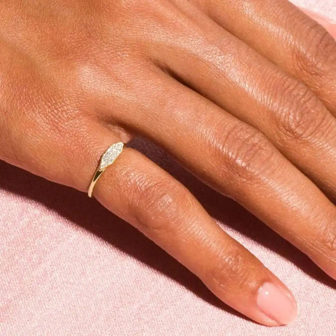 Marquise Pavé Stackable Ring
