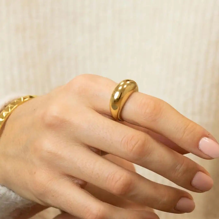 Eternal Golden Crescent Ring