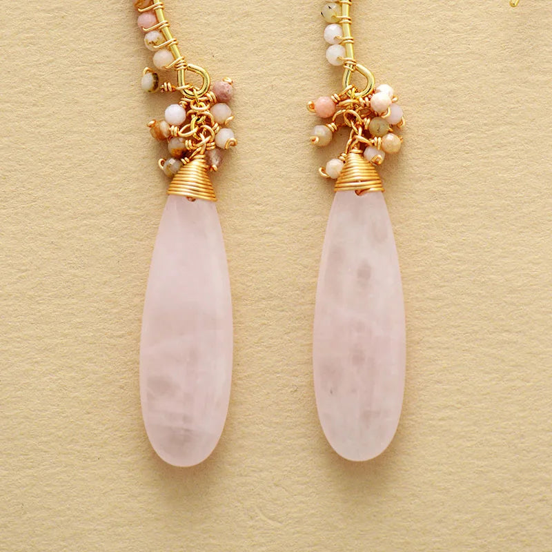 Sophisticated Amazonite and Gold Dangle Earrings