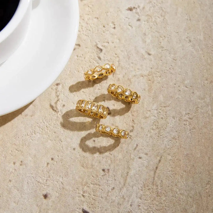 Assorted Baguette Zirconia Ring Collection
