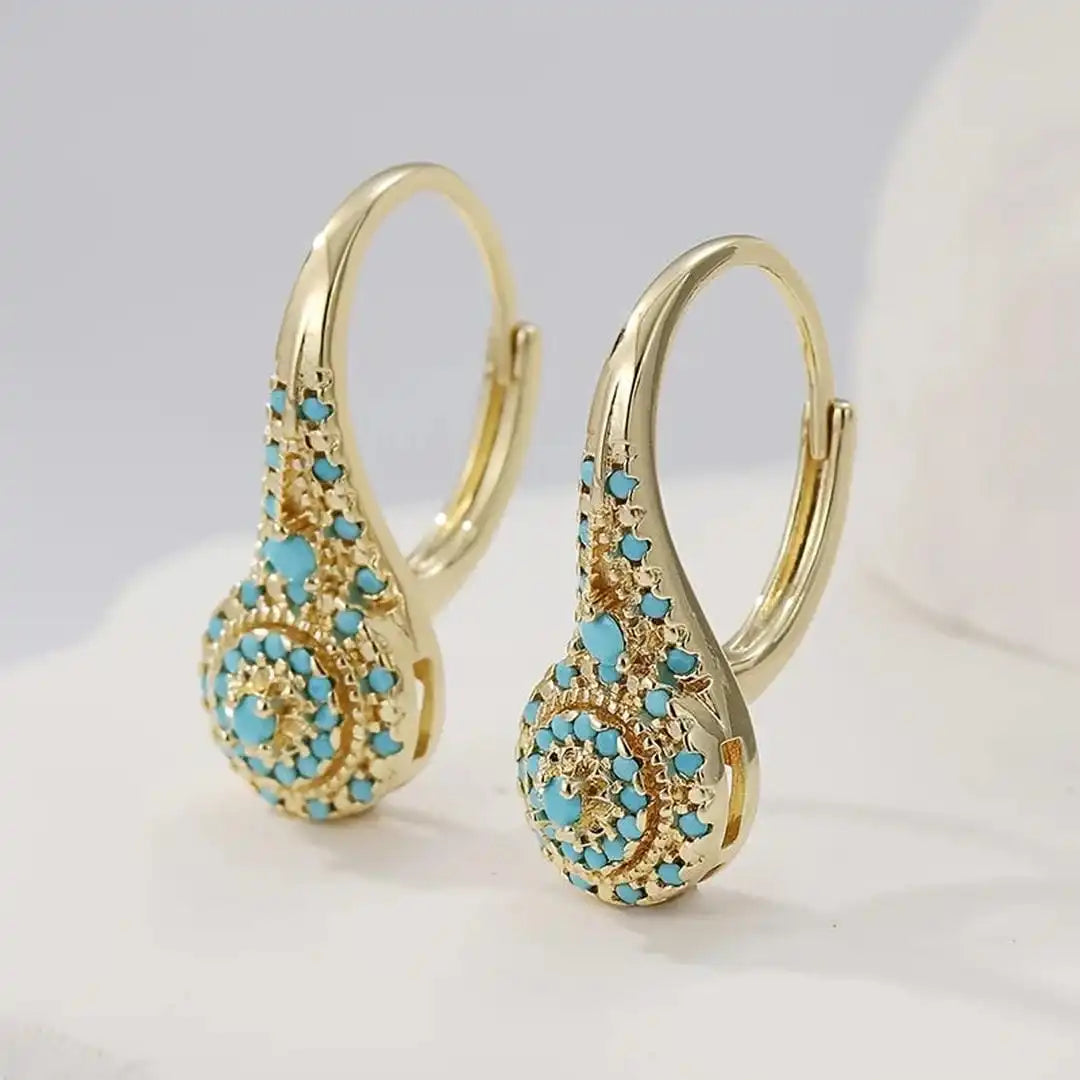 Chic Turquoise Mandala Earrings