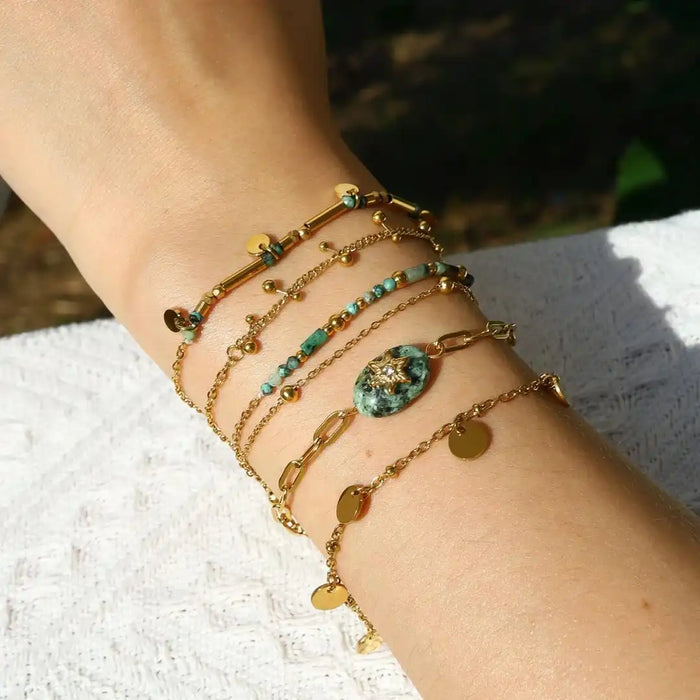 Golden Volcanic Turquoise Bracelet Collection