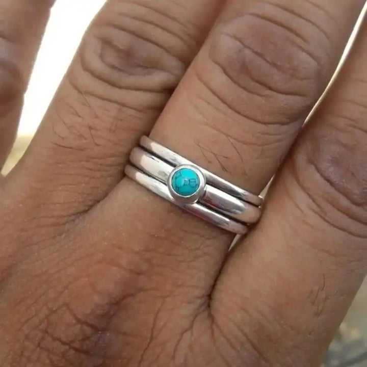 Bohemian Stacked Turquoise Gemstone Ring
