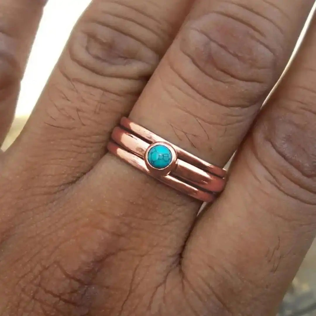 Bohemian Stacked Turquoise Gemstone Ring