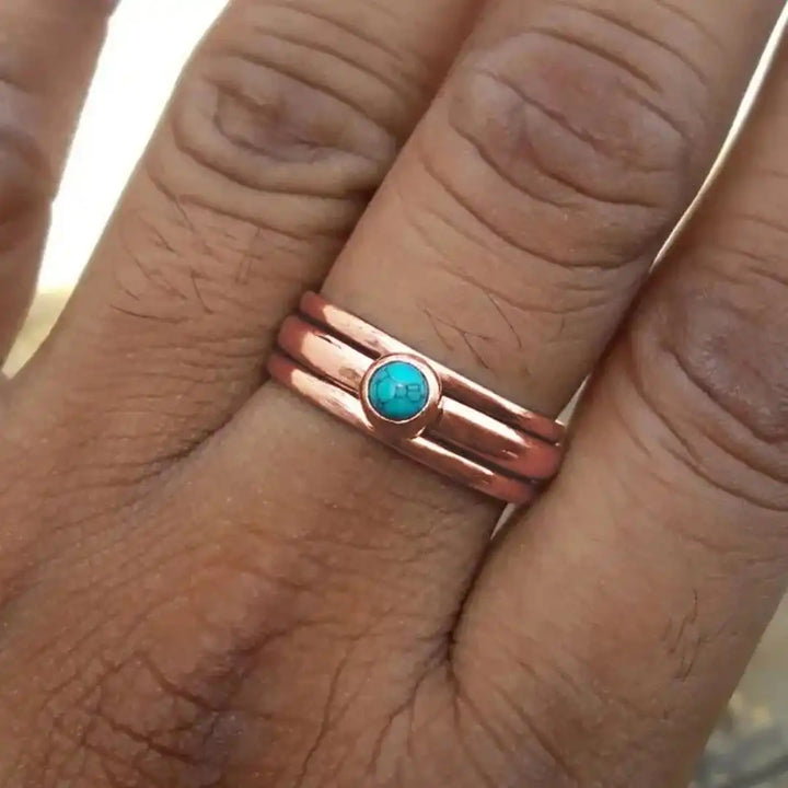 Bohemian Stacked Turquoise Gemstone Ring