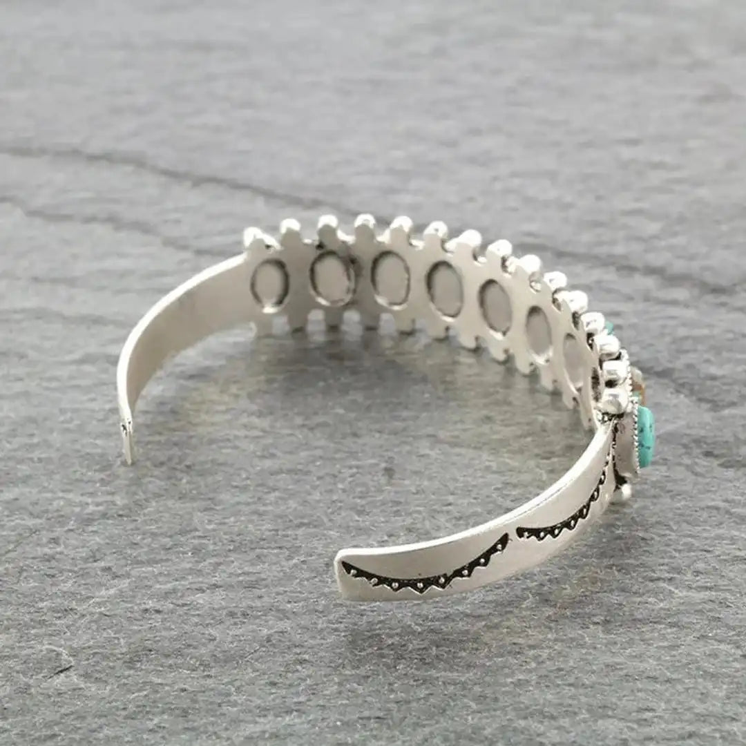 Antique Tibetan Silver Gemstone Bracelet