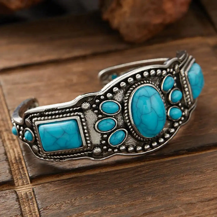 Retro Bohemian Turquoise Cuff Bangle