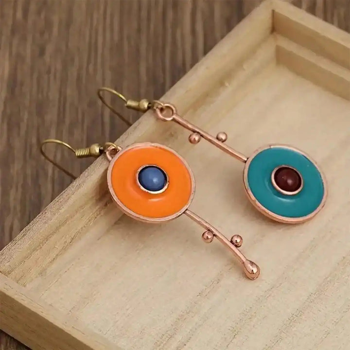 Vintage Bronze-Hued Gemstone Earrings