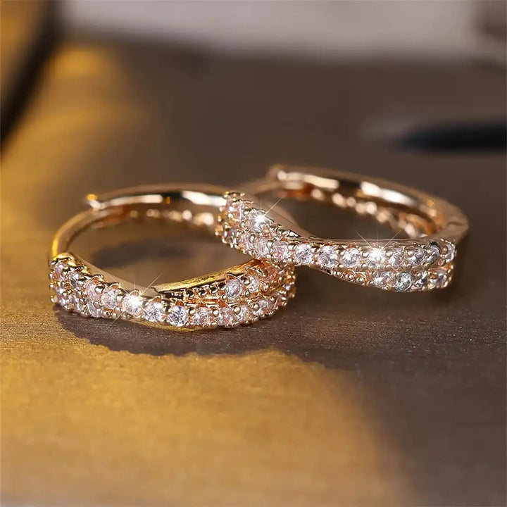 Retro Zirconia Hoop Earrings