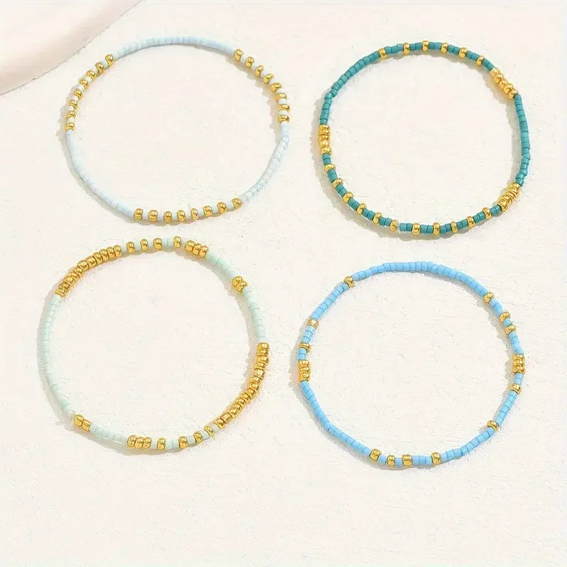 Stylish Boho Turquoise Bead Bracelet Collection