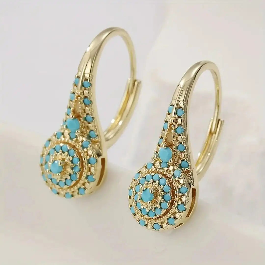 Chic Turquoise Mandala Earrings