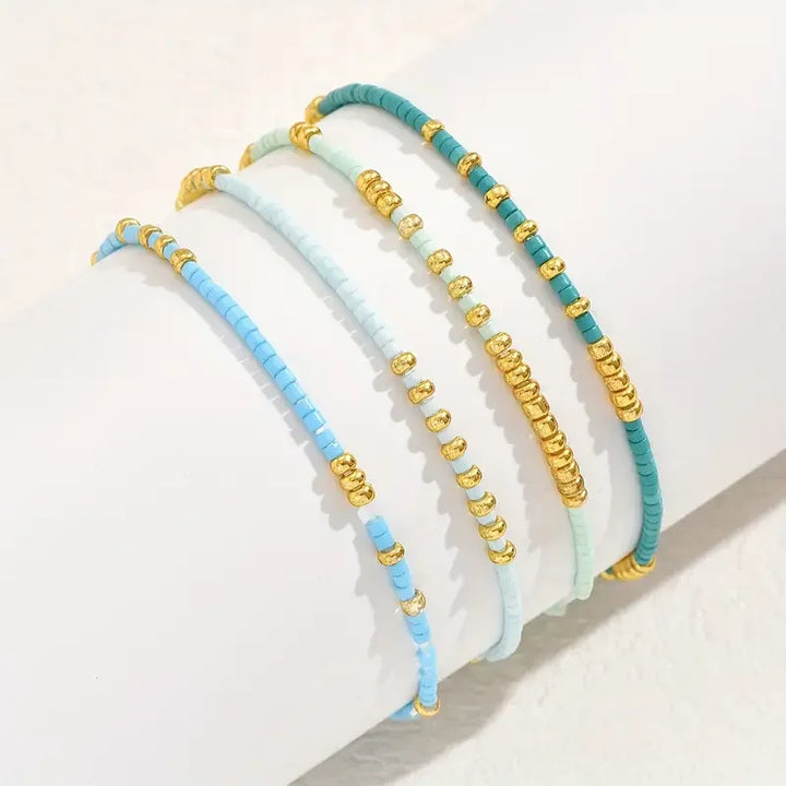 Stylish Boho Turquoise Bead Bracelet Collection