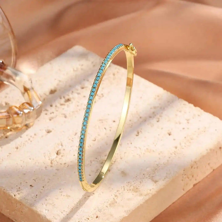 Turquoise and Gold Stone Bracelet