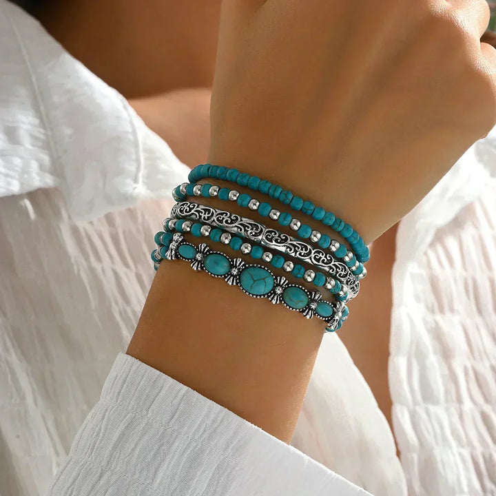 Bohemian Turquoise Gemstone Bracelet Collection