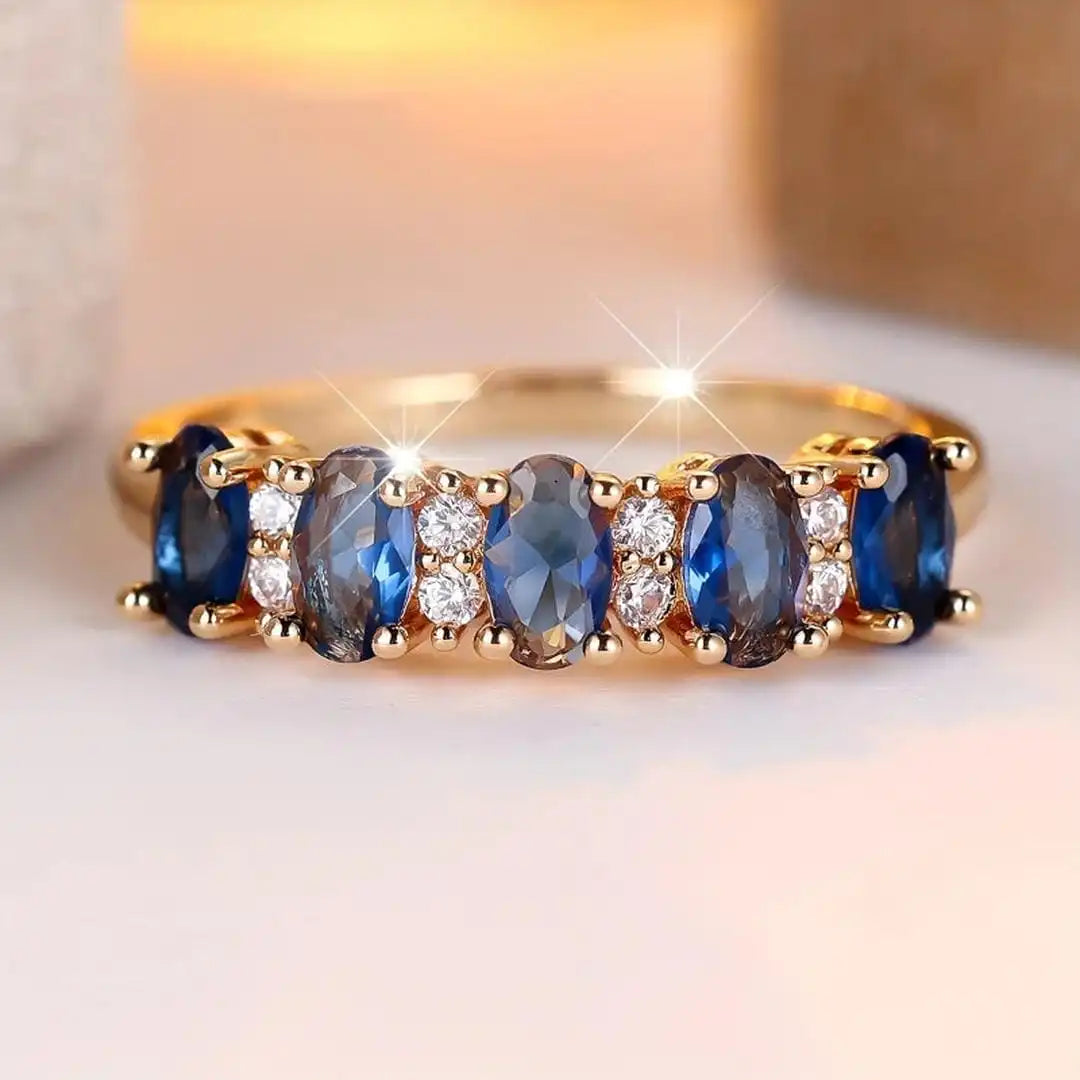 Oval Interchanging Accent Band Ring