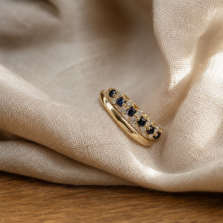 Sapphire Inlay Elegant Ring