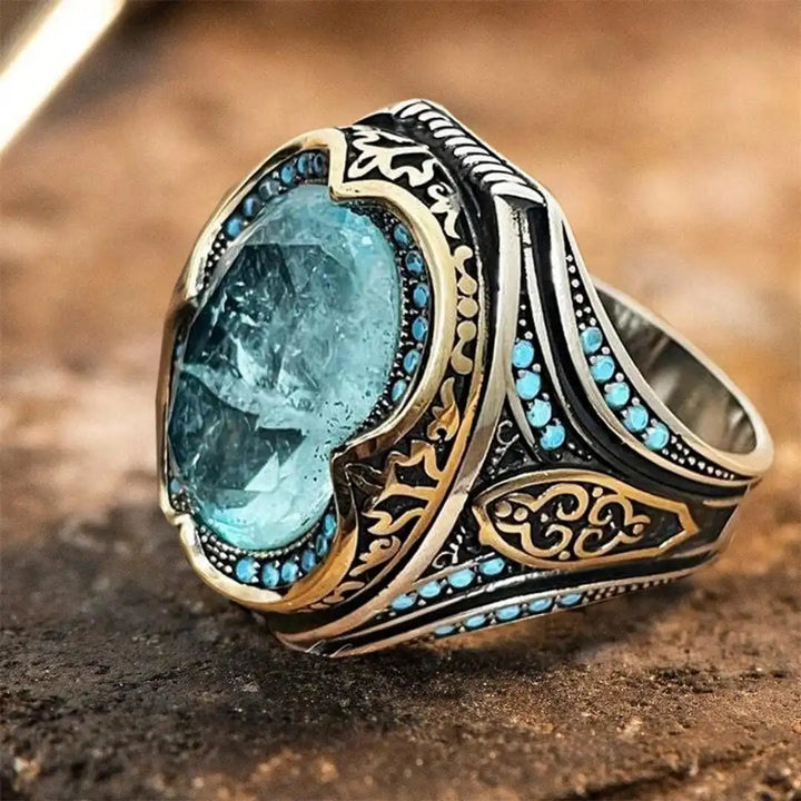 Vintage Silver Blue Zircon Ring